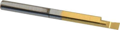 Accupro - 0.1" Min Bore Diam, 0.2" Max Bore Depth, 1/8 Shank Diam, Boring Bar - Right Hand Cut, Solid Carbide, TiN Finish - Exact Industrial Supply