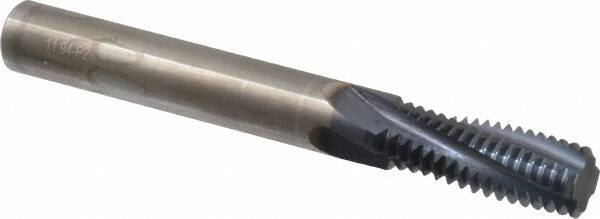 Accupro - M16x2.00 Metric Coarse, 0.4701" Cutting Diam, 4 Flute, Solid Carbide Helical Flute Thread Mill - Internal Thread, 32mm LOC, 100mm OAL, 12mm Shank Diam - Apex Tool & Supply