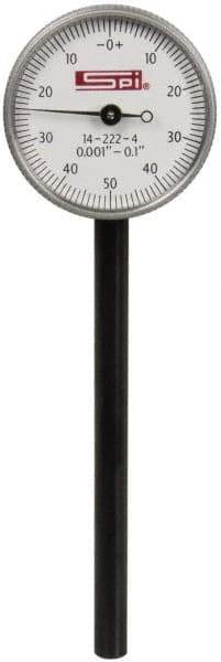 SPI - 0.1" Range, 0-50-0 Dial Reading, 0.001" Graduation Dial Drop Indicator - 1-35/64" Dial, 0.1" Range per Revolution, Includes NPL Traceability Certification - Apex Tool & Supply