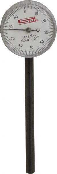 SPI - 0.1" Range, 0-100 Dial Reading, 0.001" Graduation Dial Drop Indicator - 1-35/64" Dial, 0.1" Range per Revolution, Includes NPL Traceability Certification - Apex Tool & Supply