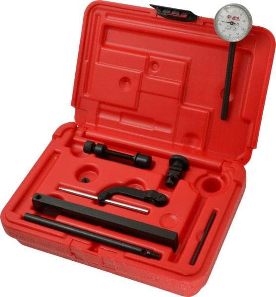 SPI - 0.001" Graduation, 0-100 Dial Reading, Indicator & Base Kit - 0.001 Inch Graduation, Includes Certificate of Calibration Traceable to NIST - Apex Tool & Supply