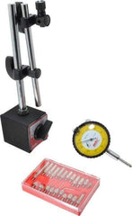 Value Collection - 0.001" Graduation, Indicator & Base Kit - 0.001 Inch Graduation, Includes Indicator, Magnetic Base, Point Set - Apex Tool & Supply