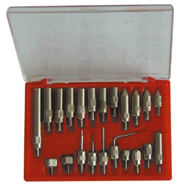Value Collection - 0.001" Graduation, 0-100 Dial Reading, Indicator & Base Kit - 2" Base Length x 2" Base Width x 2-1/2" Base Height, 2-3/16" Dial Diam - Apex Tool & Supply