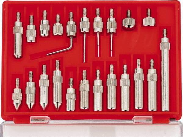 Value Collection - 22 Piece, #4-48 Inch Thread, Steel, Drop Indicator Point Kit - Use With Measuring Tool Kits 135-0010, 135-0011, 135-0006, 135-0007, 135-0012, 135-0013 - Apex Tool & Supply