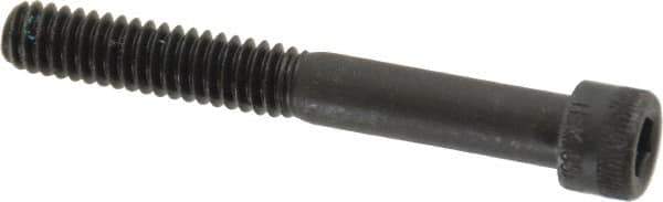 Made in USA - 1/4-20 UNC Hex Socket Drive, Socket Cap Screw - Alloy Steel, Black Oxide Finish, Partially Threaded, 2" Length Under Head - Apex Tool & Supply