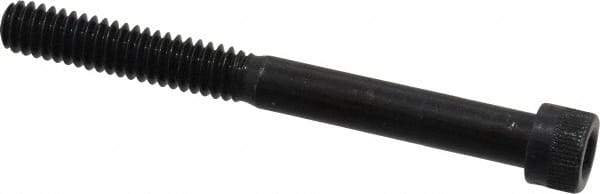 Made in USA - 1/4-20 UNC Hex Socket Drive, Socket Cap Screw - Alloy Steel, Black Oxide Finish, Partially Threaded, 2-1/2" Length Under Head - Apex Tool & Supply