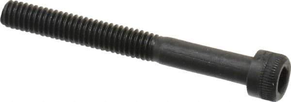 Made in USA - #6-40 UNF Hex Socket Drive, Socket Cap Screw - Alloy Steel, Black Oxide Finish, Partially Threaded, 1-1/4" Length Under Head - Apex Tool & Supply