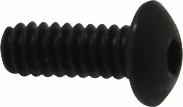Holo-Krome - #4-40 UNC Hex Socket Drive, Button Screw - Alloy Steel, Black Oxide Finish, Fully Threaded, 5/16" Length Under Head - Apex Tool & Supply