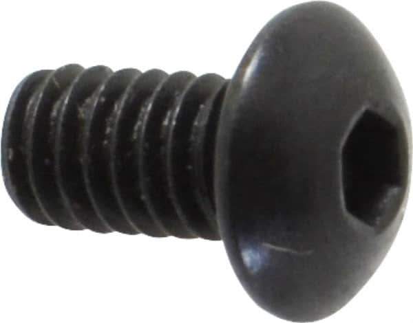 Holo-Krome - #8-32 UNC Hex Socket Drive, Button Screw - Alloy Steel, Black Oxide Finish, Fully Threaded, 5/16" Length Under Head - Apex Tool & Supply