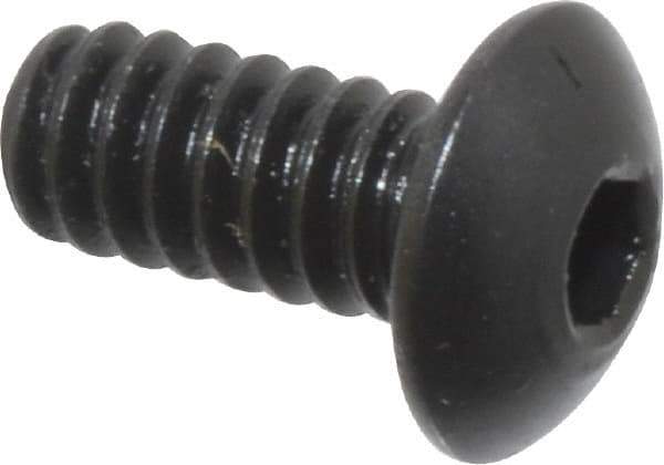 Holo-Krome - #6-32 UNC Hex Socket Drive, Button Screw - Alloy Steel, Black Oxide Finish, Fully Threaded, 5/16" Length Under Head - Apex Tool & Supply