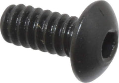 Holo-Krome - #6-32 UNC Hex Socket Drive, Button Screw - Alloy Steel, Black Oxide Finish, Fully Threaded, 5/16" Length Under Head - Apex Tool & Supply