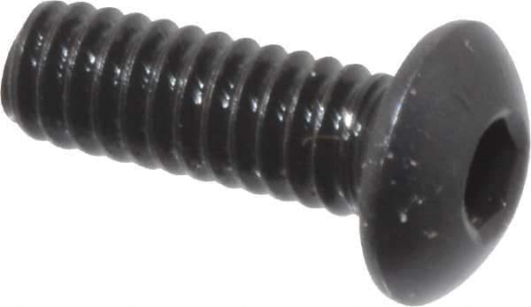 Holo-Krome - #5-40 UNC Hex Socket Drive, Button Screw - Alloy Steel, Black Oxide Finish, Fully Threaded, 3/8" Length Under Head - Apex Tool & Supply