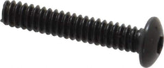Holo-Krome - #6-32 UNC Hex Socket Drive, Button Screw - Alloy Steel, Black Oxide Finish, Fully Threaded, 3/4" Length Under Head - Apex Tool & Supply
