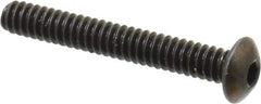 Holo-Krome - #6-32 UNC Hex Socket Drive, Button Screw - Alloy Steel, Black Oxide Finish, Fully Threaded, 1" Length Under Head - Apex Tool & Supply