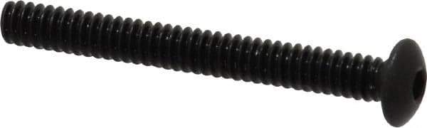 Holo-Krome - #6-32 UNC Hex Socket Drive, Button Screw - Alloy Steel, Black Oxide Finish, Fully Threaded, 1-1/4" Length Under Head - Apex Tool & Supply