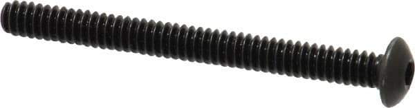Holo-Krome - #6-32 UNC Hex Socket Drive, Button Screw - Alloy Steel, Black Oxide Finish, Fully Threaded, 1-1/2" Length Under Head - Apex Tool & Supply