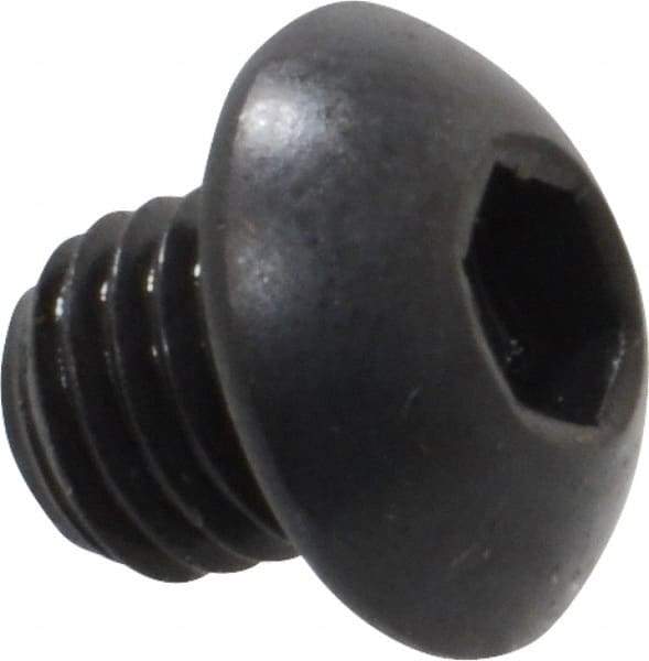 Holo-Krome - 1/4-28 UNF Hex Socket Drive, Button Screw - Alloy Steel, Black Oxide Finish, Fully Threaded, 1/4" Length Under Head - Apex Tool & Supply
