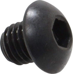 Holo-Krome - 1/4-28 UNF Hex Socket Drive, Button Screw - Alloy Steel, Black Oxide Finish, Fully Threaded, 1/4" Length Under Head - Apex Tool & Supply