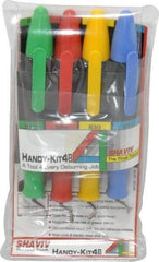 Shaviv - 8 Piece, High Speed Steel Blade, Hand Deburring Tool Set - B Blade Holder, For Hole Edge, Straight Edge - Apex Tool & Supply