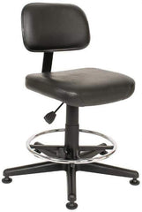 Bevco - Pneumatic Height Adjustable Chair - Vinyl Seat, Black - Apex Tool & Supply