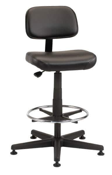 Bevco - Pneumatic Height Adjustable Chair - Vinyl Seat, Black - Apex Tool & Supply