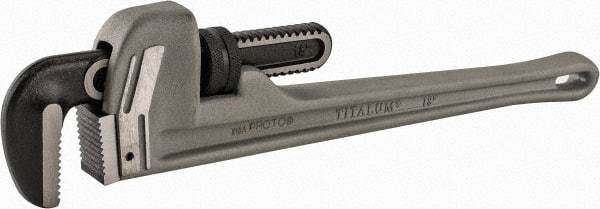 Proto - 18" Aluminum Straight Pipe Wrench - 3-1/2" Pipe Capacity - Apex Tool & Supply