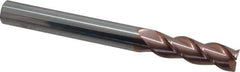 Accupro - 5/8", 2" LOC, 5/8" Shank Diam, 6" OAL, 3 Flute, Solid Carbide Square End Mill - Single End, TiCN Finish, Spiral Flute, 40° Helix, Centercutting, Right Hand Cut, Right Hand Flute - Apex Tool & Supply