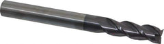 Accupro - 5/8", 2" LOC, 5/8" Shank Diam, 6" OAL, 3 Flute, Solid Carbide Square End Mill - Single End, AlTiN Finish, Spiral Flute, 40° Helix, Centercutting, Right Hand Cut, Right Hand Flute - Apex Tool & Supply