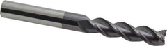 Accupro - 3/8", 1-1/2" LOC, 3/8" Shank Diam, 3-1/2" OAL, 3 Flute, Solid Carbide Square End Mill - Single End, AlTiN Finish, Spiral Flute, 40° Helix, Centercutting, Right Hand Cut, Right Hand Flute - Apex Tool & Supply