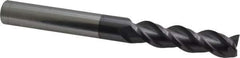Accupro - 5/8", 2-1/2" LOC, 5/8" Shank Diam, 6" OAL, 3 Flute, Solid Carbide Square End Mill - Single End, AlTiN Finish, Spiral Flute, 40° Helix, Centercutting, Right Hand Cut, Right Hand Flute - Apex Tool & Supply