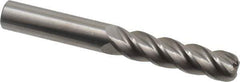 Accupro - 1/2", 4 Flute, Single End, Solid Carbide, 1/8" Corner Radius End Mill - 4" OAL, 40° Helix, Right Hand Flute, 2" LOC, Right Hand Cut - Apex Tool & Supply
