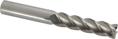 Accupro - 1/2", 4 Flute, Single End, Solid Carbide, 0.03" Corner Radius End Mill - 4" OAL, 40° Helix, Right Hand Flute, 2" LOC, Right Hand Cut - Apex Tool & Supply
