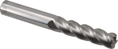 Accupro - 1/2", 4 Flute, Single End, Solid Carbide, 0.09" Corner Radius End Mill - 4" OAL, 40° Helix, Right Hand Flute, 2" LOC, Right Hand Cut - Apex Tool & Supply
