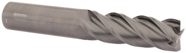 Accupro - 1" Diam 4 Flute Solid Carbide 0.03" Corner Radius End Mill - Apex Tool & Supply