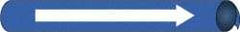 NMC - Pipe Marker with No Legend and Arrow Graphic - 10 to 10" Pipe Outside Diam, White on Blue - Apex Tool & Supply