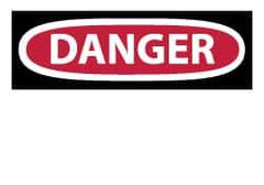 NMC - Accident Prevention Label, Header: DANGER - Legend: DANGER, English, Red, Black & White, 5" Long x 3" High, Sign Muscle Finish - Apex Tool & Supply