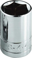 SK - 11/16", 1/2" Drive, Standard Hand Socket - 6 Points, Steel, Chrome Finish - Apex Tool & Supply