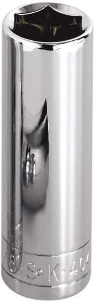 SK - 1/4" Drive, Deep Hand Socket - 6 Points, Steel, Chrome Finish - Apex Tool & Supply