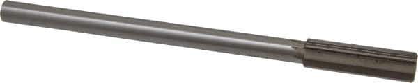 Interstate - 0.584" High Speed Steel Chucking Reamer - Straight Flute, 0.4355" Straight Shank, 2" Flute Length, 8" OAL - Apex Tool & Supply
