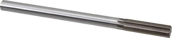 Interstate - 0.618" High Speed Steel Chucking Reamer - Straight Flute, 9/16" Straight Shank, 2-1/4" Flute Length, 9" OAL - Apex Tool & Supply