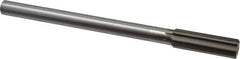Interstate - 0.699" High Speed Steel Chucking Reamer - Straight Flute, 9/16" Straight Shank, 2-1/4" Flute Length, 9" OAL - Apex Tool & Supply