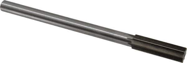 Interstate - 0.728" High Speed Steel Chucking Reamer - Straight Flute, 5/8" Straight Shank, 2-1/2" Flute Length, 9-1/2" OAL - Apex Tool & Supply