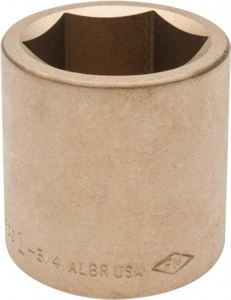 Ampco - 1-3/4", 3/4" Drive, Standard Hand Socket - 6 Points, 2-9/16" OAL, Aluminum Bronze - Apex Tool & Supply