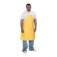 Dupont - 28" Wide x 36" Long x 10 mil Thick Bib Apron - Tyvek QC, Yellow, Resists Liquid Splashes - Apex Tool & Supply