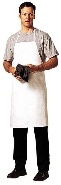 Dupont - 27" Wide x 36" Long x 12 mil Thick Chemical Resistant Bib Apron - Tychem SL, White, Resists Chemicals - Apex Tool & Supply