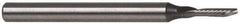 Accupro - 1/16" Cutting Diam x 1/4" Length of Cut, 1 Flute, Downcut Spiral Router Bit - Uncoated, Right Hand Cut, Solid Carbide, 1-1/2" OAL x 1/8" Shank Diam, Single Edge, 21° Helix Angle - Apex Tool & Supply