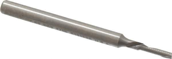 Onsrud - 1/16" Cutting Diam x 1/4" Length of Cut, 1 Flute, Downcut Spiral Router Bit - Uncoated, Right Hand Cut, Solid Carbide, 1-1/2" OAL x 1/8" Shank Diam, Single Edge, 22° Helix Angle - Apex Tool & Supply