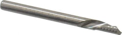 Onsrud - 1/8" Cutting Diam x 1/4" Length of Cut, 1 Flute, Downcut Spiral Router Bit - Uncoated, Right Hand Cut, Solid Carbide, 1-1/2" OAL x 1/8" Shank Diam, Single Edge, 22° Helix Angle - Apex Tool & Supply