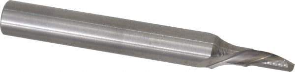 Onsrud - 1/8" Cutting Diam x 1/4" Length of Cut, 1 Flute, Downcut Spiral Router Bit - Uncoated, Right Hand Cut, Solid Carbide, 2" OAL x 1/4" Shank Diam, Single Edge, 22° Helix Angle - Apex Tool & Supply
