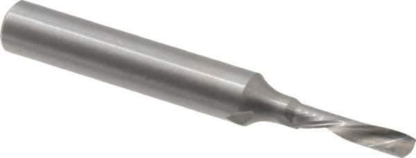 Onsrud - 1/8" Cutting Diam x 1/2" Length of Cut, 1 Flute, Downcut Spiral Router Bit - Uncoated, Right Hand Cut, Solid Carbide, 2" OAL x 1/4" Shank Diam, Single Edge, 22° Helix Angle - Apex Tool & Supply